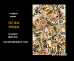 欧式建筑花鸟图案