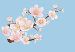高清矢量手绘桃花AI