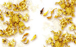 金色金鱼花朵玉雕3D电视背景图