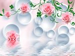 3D圆圈玫瑰花