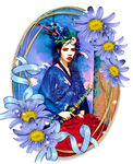 国民风古装女人插画分层图