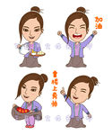 卡通古代美女老板娘矢量造型图