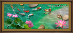 荷花 九鱼图