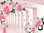 3D空间玫瑰花