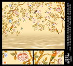 高清大型壁画手绘花鸟