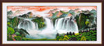 聚宝盆山水画