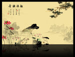 水墨画 荷花