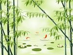 竹子荷花图