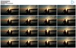 夕阳海滩情侣剪影