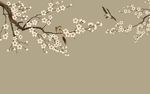 手绘梅花花鸟图装饰画