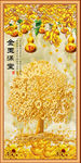 金玉满堂金钱树玄关背景墙