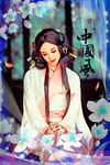 古装少女插画分层图片