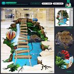 3d瀑布 豹子 仙鹤
