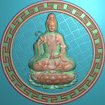 精品观音圆挂匾精雕图