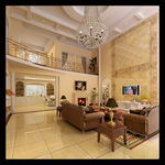别墅家居客厅灯具效果图