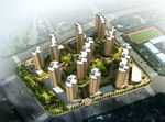 鸟瞰住宅区建筑效果图