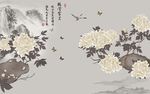 手绘牡丹装饰画