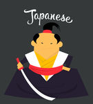 休息的日本武士
