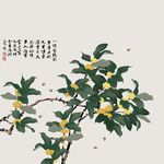 手绘桂花装饰图
