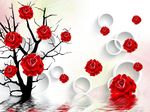 玫瑰花倒影