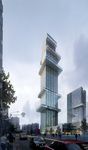 异形大厦阴天建筑效果图