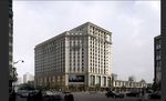 商务大厦酒店公寓阴天建筑效果图