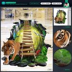3d地贴 3d森林 老虎