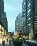 商业住宅楼下商业街建筑效果图