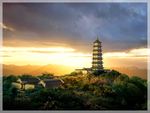 黄昏佛塔景观效果图