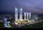 现代大都市夜景鸟瞰效果图