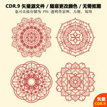 手绘鲜花图形纹案矢量图
