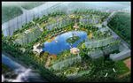 大型露天泳池鸟瞰建筑效果图