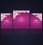 紫色花卉婚礼背景AI矢量源文件