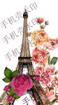 埃菲尔铁塔  花朵 手机壳