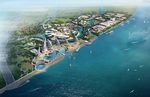 海边水上世界鸟瞰建筑效果图