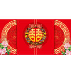 中式牡丹花婚礼舞台背景