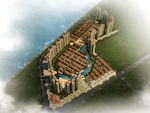 别墅住宅区鸟瞰建筑效果图