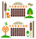 习惯成就未来 学校雕刻展板