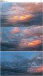 流动的夕阳晚霞云层
