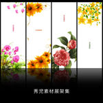 精美简约花儿展架设计素材画面