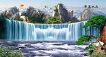 山水瀑布