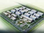 现代厂房写意鸟瞰建筑效果图