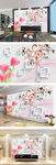3D郁金香花朵电视背景墙