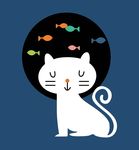 时尚猫咪爱上鱼