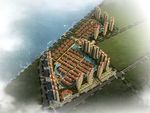 海边别墅鸟瞰建筑效果图