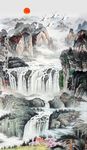 山水风景 竖幅