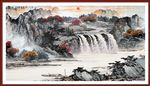 流水生财国画