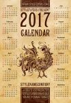 2017鸡年复古日历设计