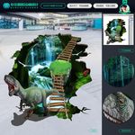 3d地贴 悬崖恐龙