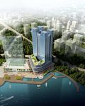 港口五星级酒店鸟瞰建筑效果图